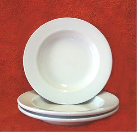 RPBCW-775 - Porcelain 7.75'' Flat Bottom White Retherma Pasta Bowl/Plate