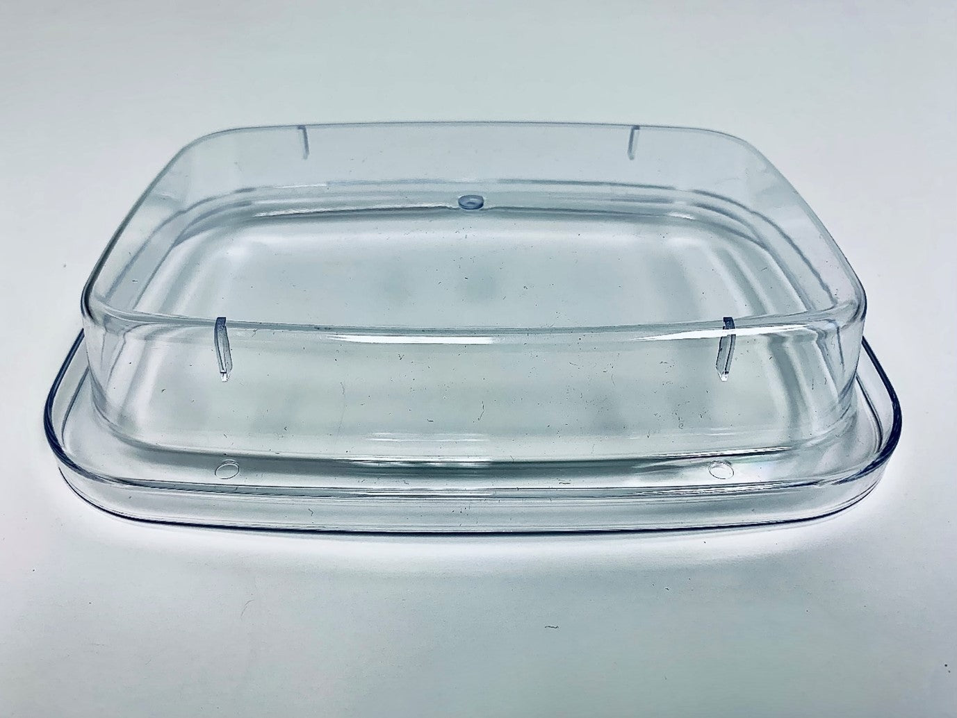 RDC-75/55-CL - High Temp Reusable Plastic 7.5 x 5.5" Rectangular Clear Retherma Plate Dome Cover