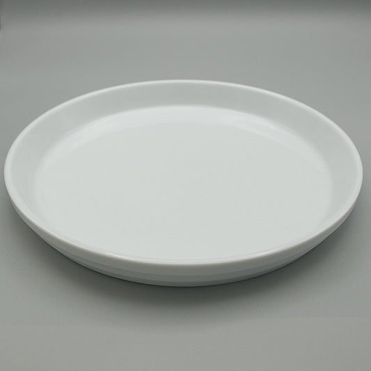RPCW-9 - Porcelain 9'' Flat Bottom White Retherma Plate