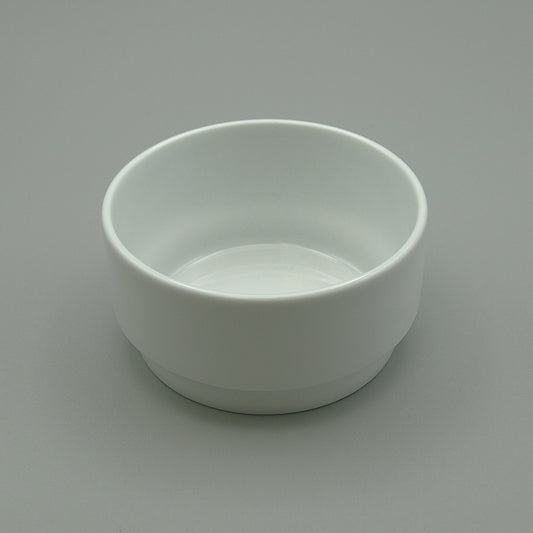 RSBCW-308 - Porcelain 8oz Wide Flat Bottom White Retherma Soup Bowl